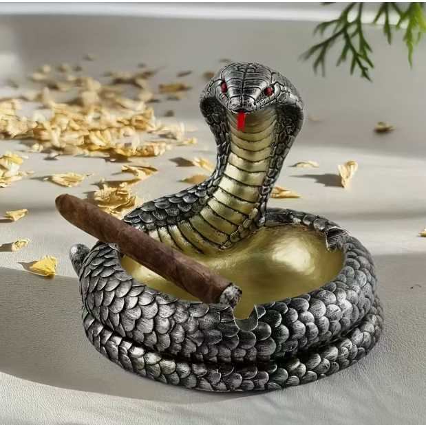 高颜值眼镜蛇烟灰缸家用客厅茶几卧室创意个性潮流烟灰缸装饰品详情图2