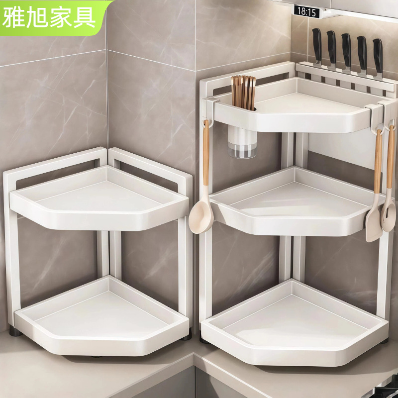 Seasoning rack, triangular storage rack, stove top, corner, chopstick holder, storage corner, kitchen corner, fan-shaped storage rack