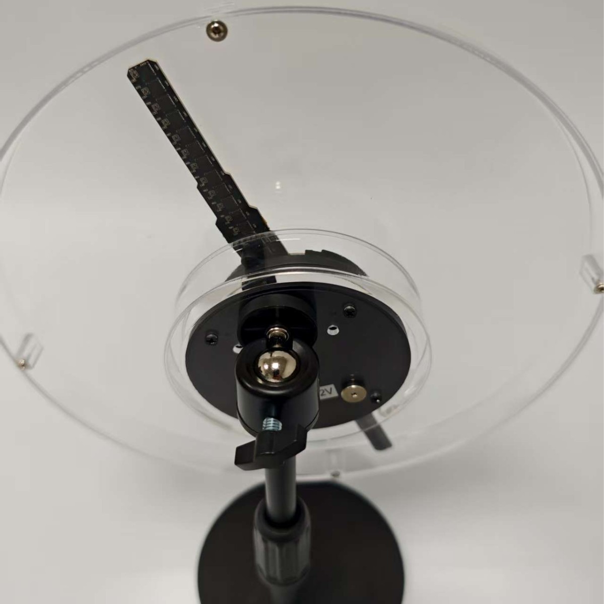 Transparent circular electric fan, handheld small fan, 180g, cooling and portable Specification image