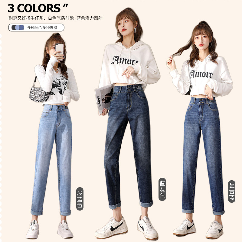 牛仔裤/带钻牛仔裤/牛仔裤阔腿/牛仔短裤女/阔腿裤产品图