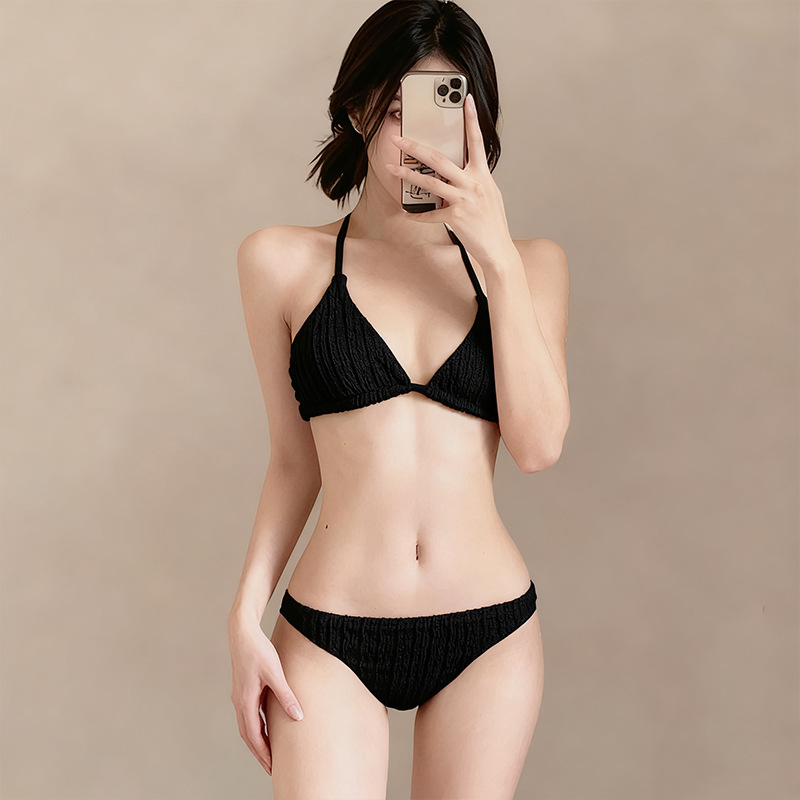 New bikini three-piece set for women, ins style, high-end and slimming, seaside vacation two-piece swimwear wholesale -125117 details Picture