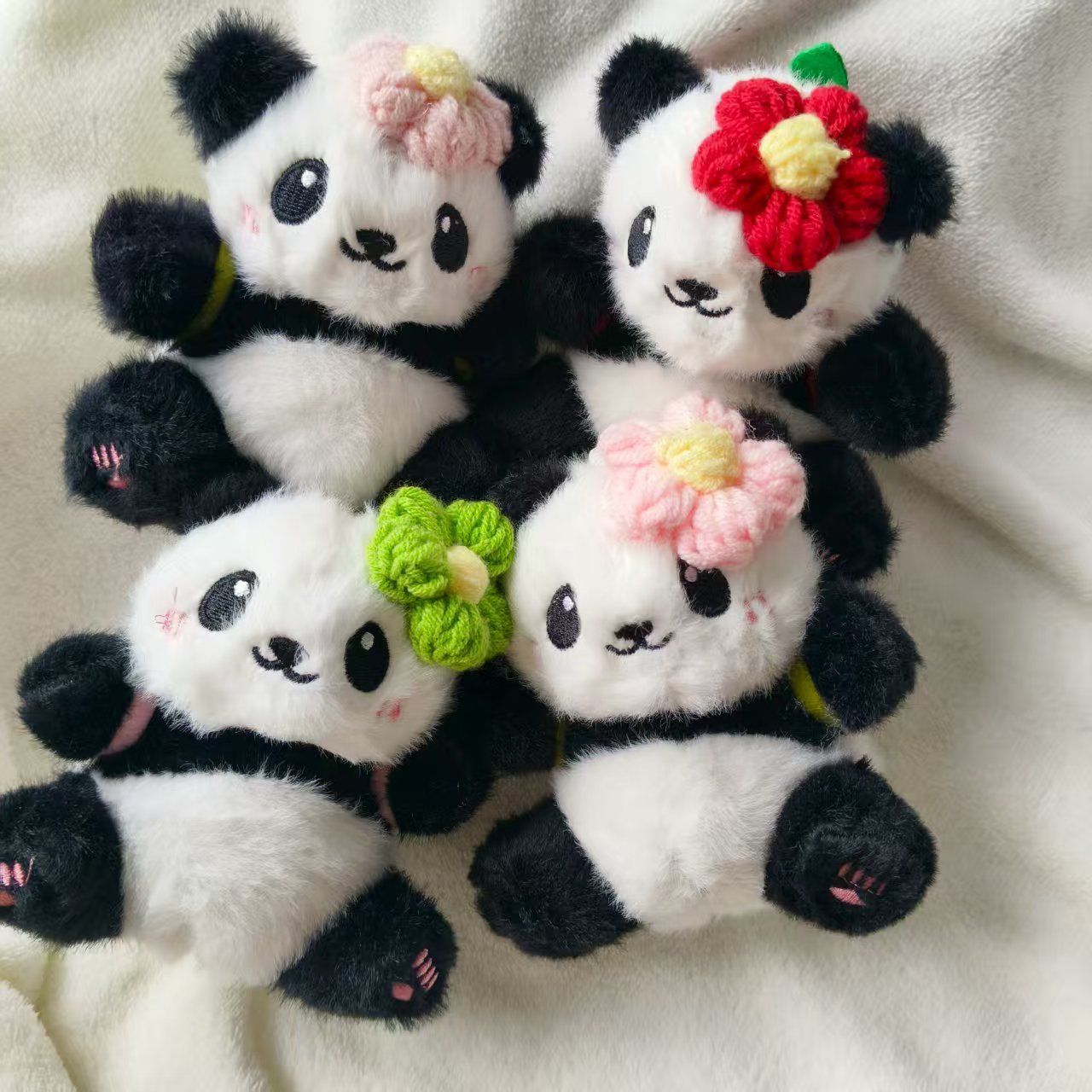 新款可爱熊猫挂件小玩偶包挂钥匙扣纪念品毛绒挂件批发景区摆件