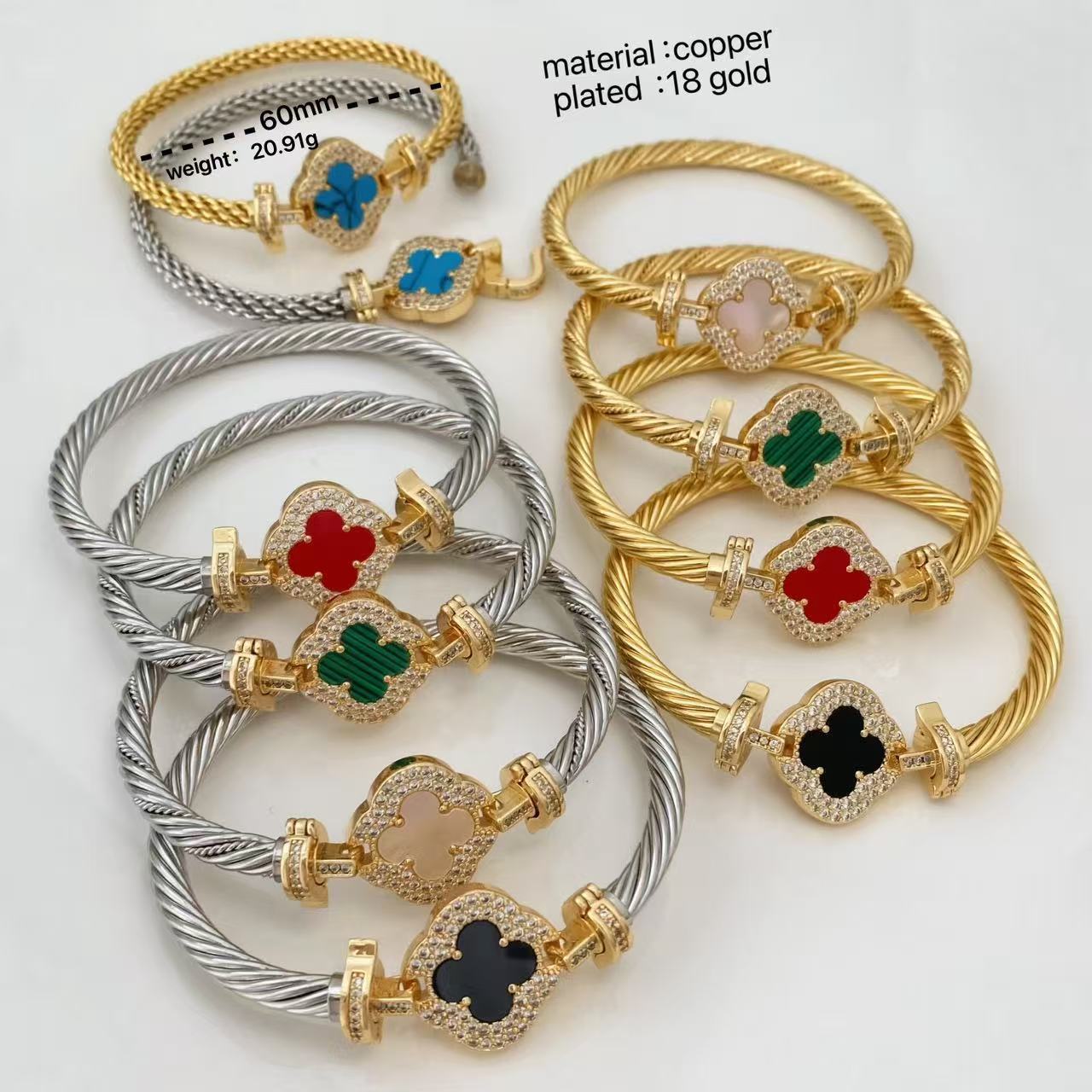 Wholesale of the popular, light luxury and high-end four-leaf clover cable bracelet on Xiaohongshu, a versatile and fashionable daily accessory Application Scenario
