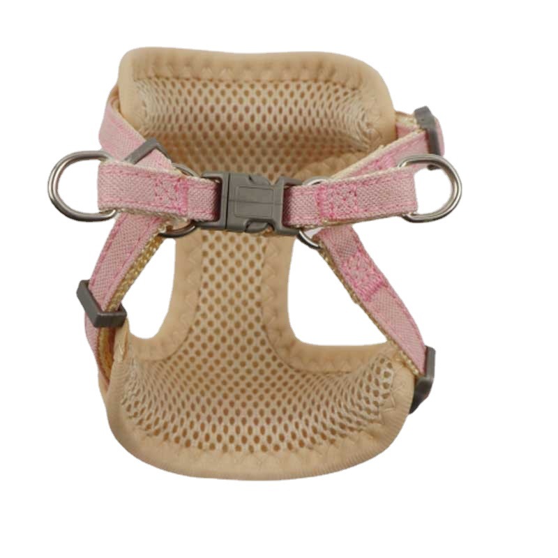 Rongka Pet Cross-border anti-breakaway pet leash Chrysanthemum embroidery Dog Walking out dog chest and back strap Breathable and not tiring neck net bag dog leash supplies Item Picture