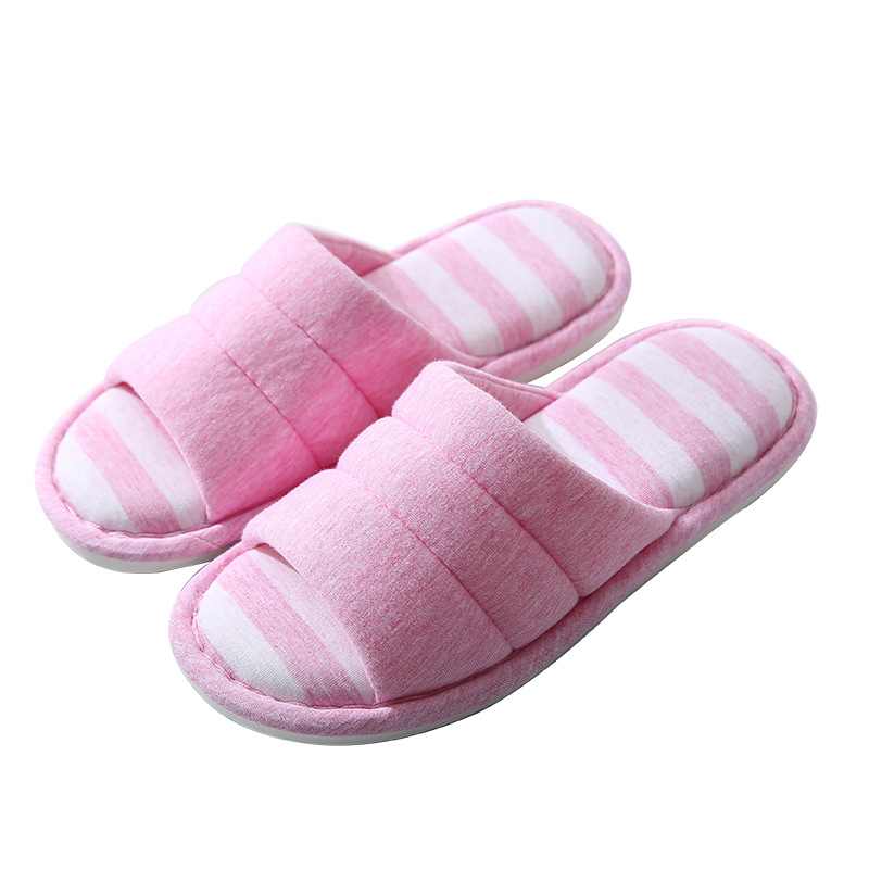 New cotton and linen household couple indoor silent wooden floor anti-slip summer street stall slippers fashionable men's and women's slippers Item Picture