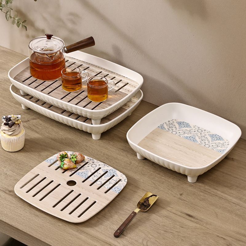 密胺餐具/盘子/份数盘/马卡龙塑料碟/不锈钢方盒产品图
