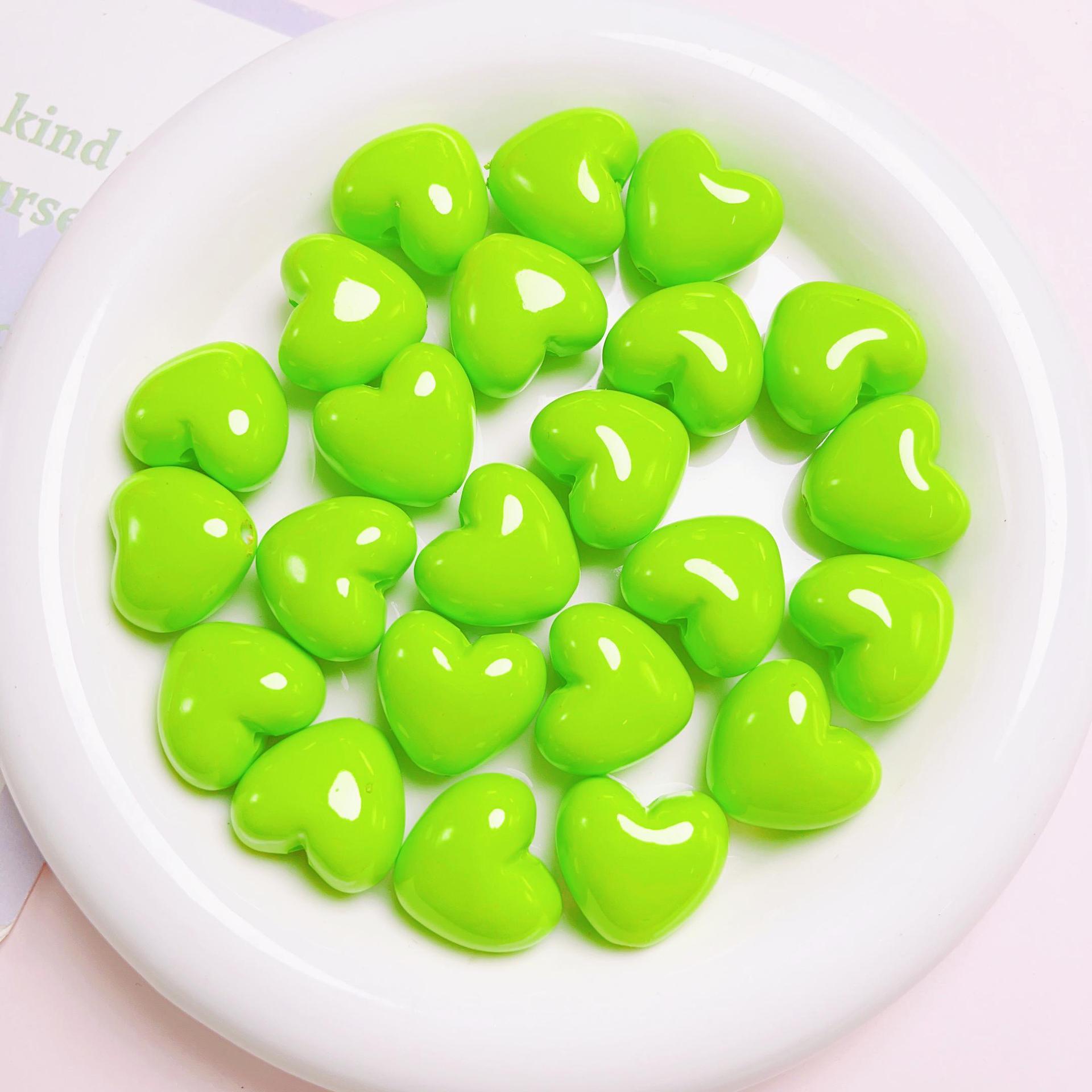 Colorful lacquered chubby heart-shaped beads DIY handcrafted loose beads hand-painted base beads cute ins mobile phone chain pendant beads decoration Item Picture