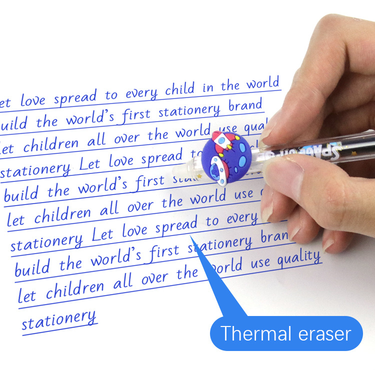 Yalong Cross-border Classic 0.5MM bullet-tipped erasable Gel Pen with Eraser Creative Planet Thermal Erasable Pen Item Picture
