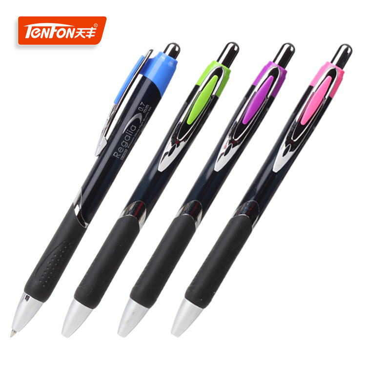 Black rod metal pen clip ballpoint pen, plastic ballpoint pen wholesale, foreign trade 5562 ballpoint pen factory direct supply full figure