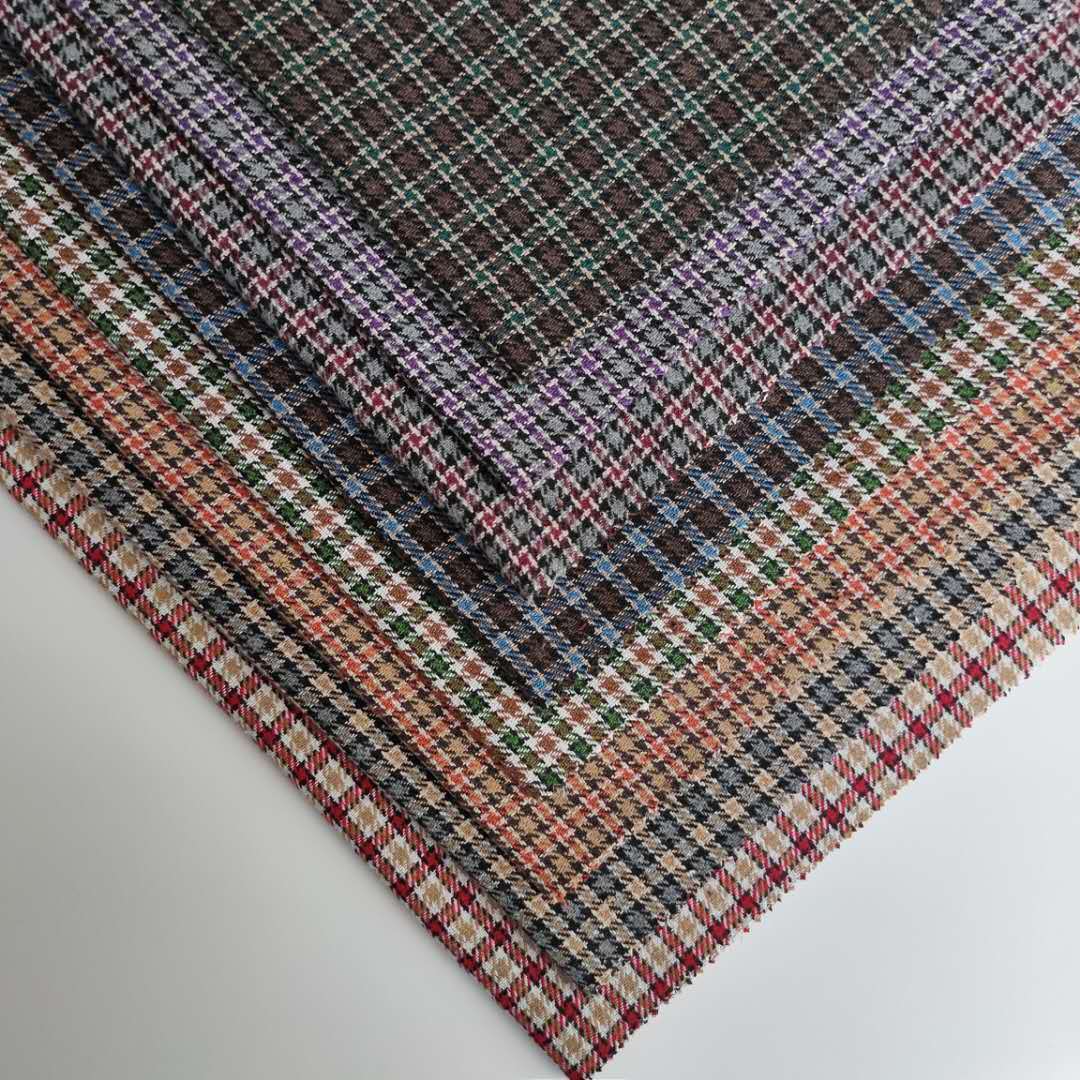 厂家现货供应法兰呢粗纺毛呢色织格子秋冬款面料
