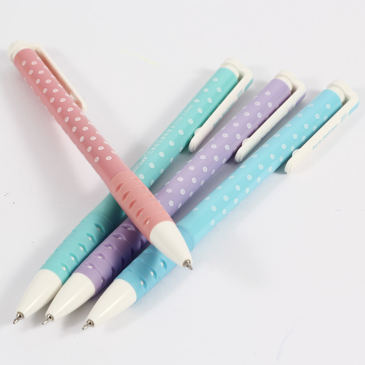 Press the plastic ballpoint pen wholesale dot student ballpoint pen 7502 jumping silk-screen printing ballpoint pen details Picture
