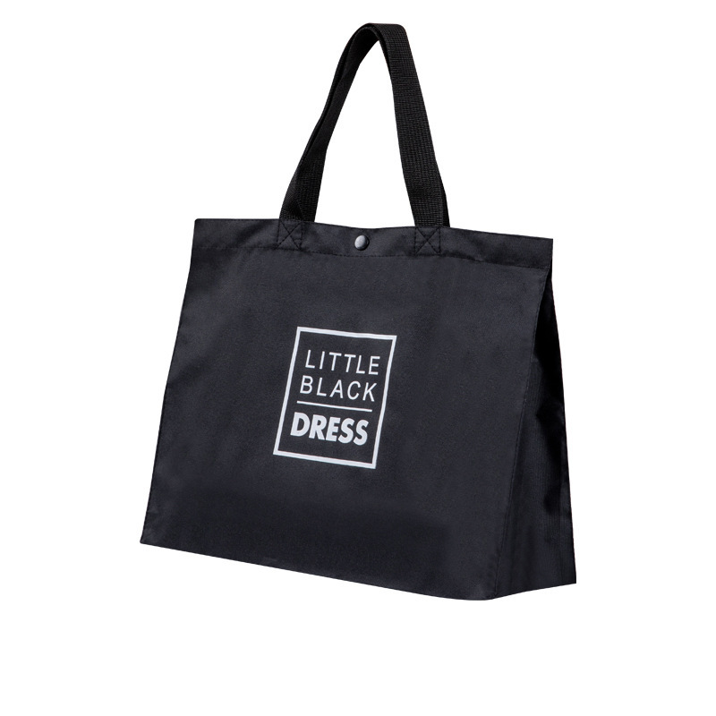 Oxford Cloth shopping bag, travel black eco-friendly supermarket, large-capacity fashionable folding portable canvas bag, hand bag Item Picture