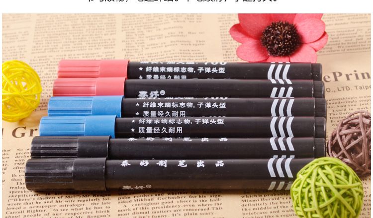 700-type oil-based marker pens, logistics and express delivery, shipping marks, advertising pens, marker pens, red, blue and black large-head pens wholesale Item Picture