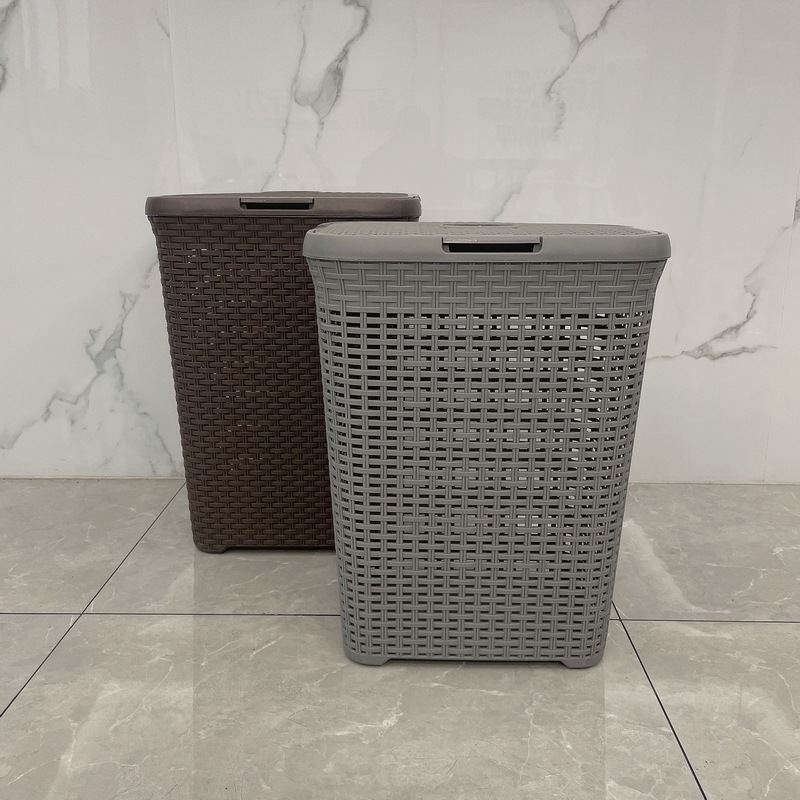 大容量洗衣篮仿藤洗衣篮塑料脏衣篮收纳篮简约外贸款