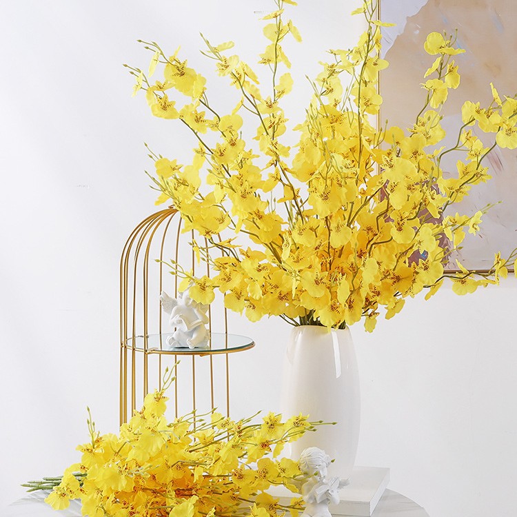 Artificial dancing orchid, Phalaenopsis, silk flowers, living room decoration, dining table, dried flowers, artificial flowers, vases, ornaments, bouquet arrangement details Picture