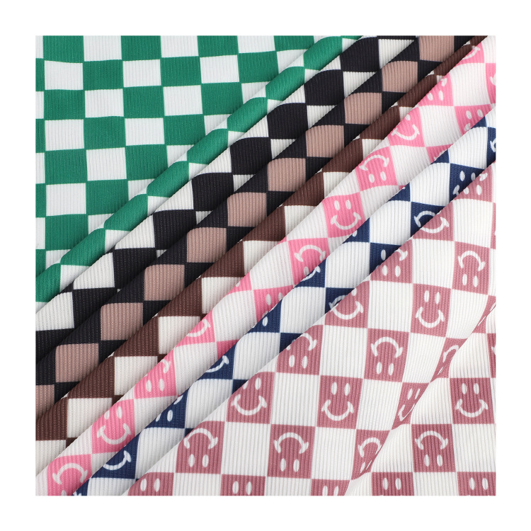 In-stock ice silk ribbed fabric, digital printed polyester stretch fabric, home wear, wide-leg pants, printed ribbed fabric Application Scenario