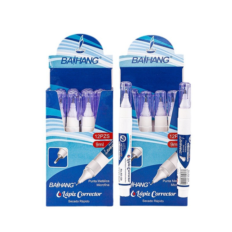 Baihang AS series correction fluid for students, quick-drying, large-capacity office stationery, and dual-purpose for brushing and correction Item Picture
