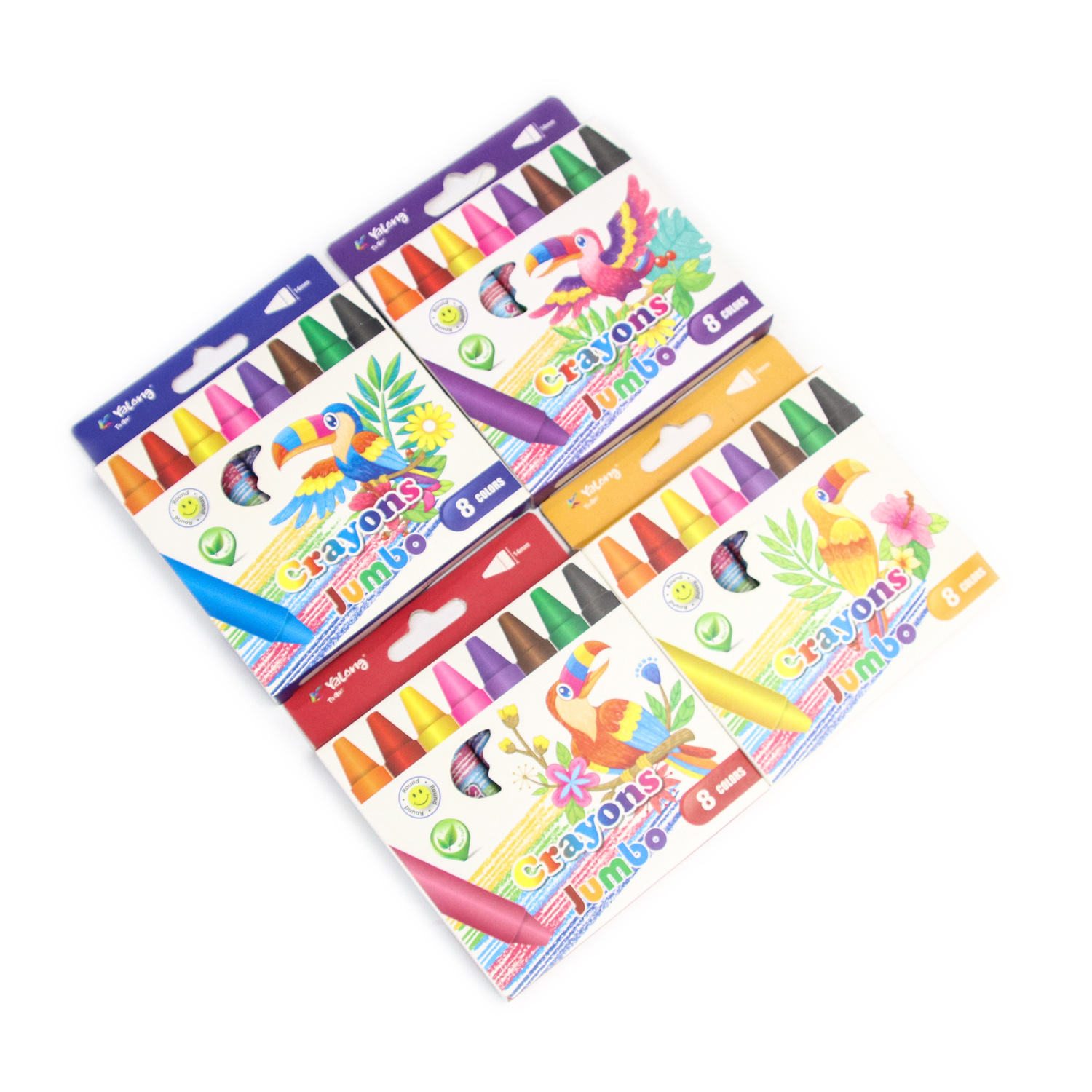 Yalong Cross-border 2023 New high-quality art Products: 8-color giant crayon cartoon Crayon children's set