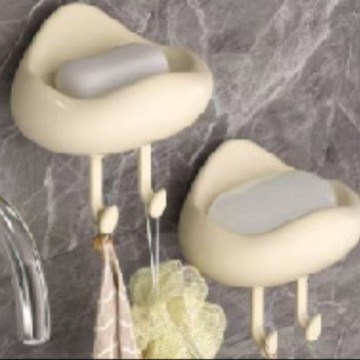 轻奢奶油风云朵网格方形壁挂肥皂盒多功能沥水香皂盒卫生间肥皂盒