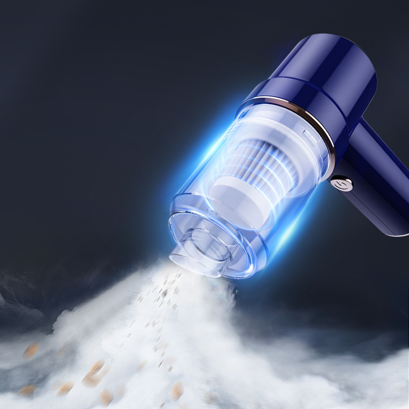 Car vacuum cleaner with strong suction power, suitable for both home and car use, high-power interior, super strong, small, wireless charging, handheld Specification drawing