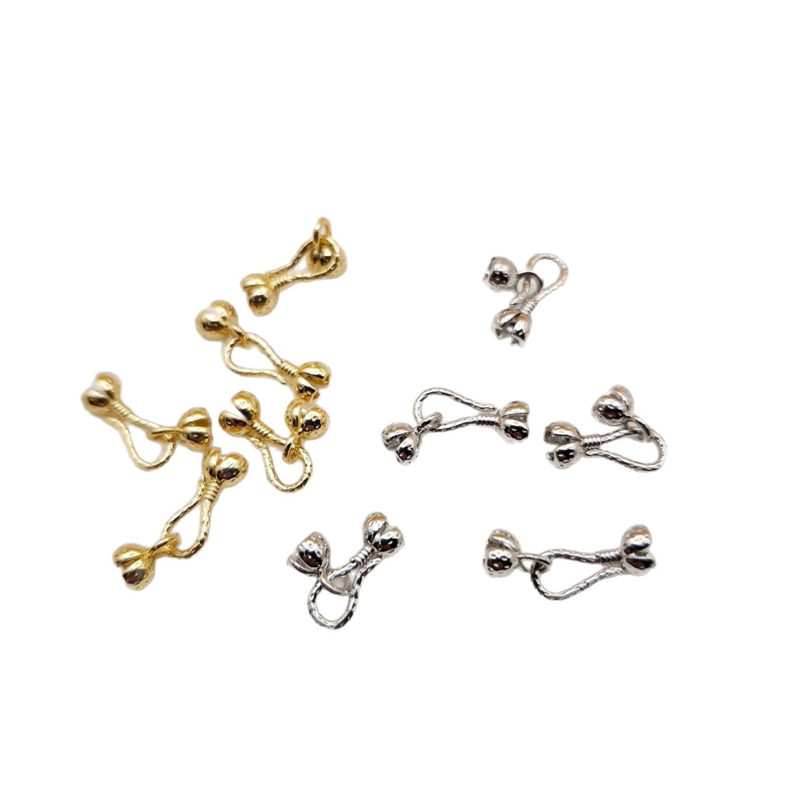 Copper-plated 18K real gold Sichuan pepper end bead clasp, 14K gold color retention diy bracelet necklace flower bud connection buckle Item Picture