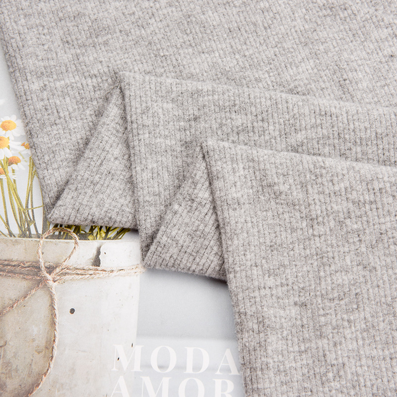 260g French fine ribbed textured fabric, 40-count artificial cotton ribbed 2*2 knitted fabric, T-shirt, pajamas and underwear fabric Specification image