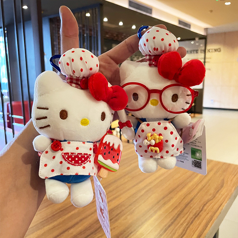 hellokitty plush toy, genuine Hello kitty keychain pendant, bag pendant, cute figurine Application Scenario