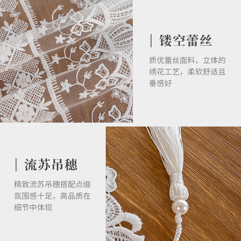 Wholesale Amazon tablecloths, coffee tables, long strips of fabric, TV cabinets, decorative covers, white household hollowed-out table flags, lace Application Scenario