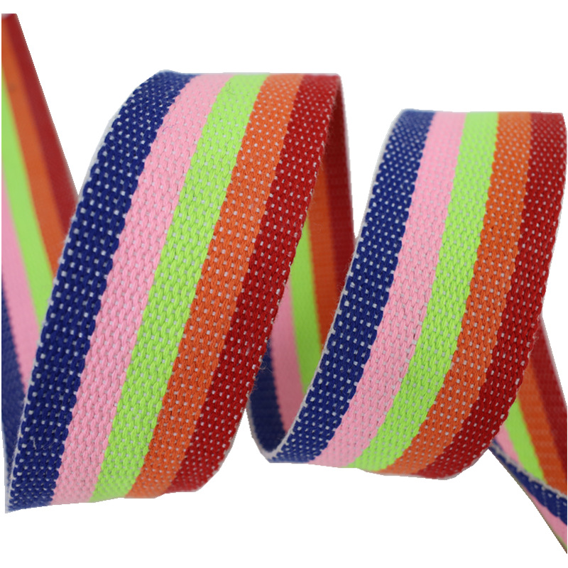 50mm ancho rayas intercolor algodón tejido correa maletas correas lona pantalón cinturones zapatos sombreros decoraciones accesorios color colisión ropa Application Scenario