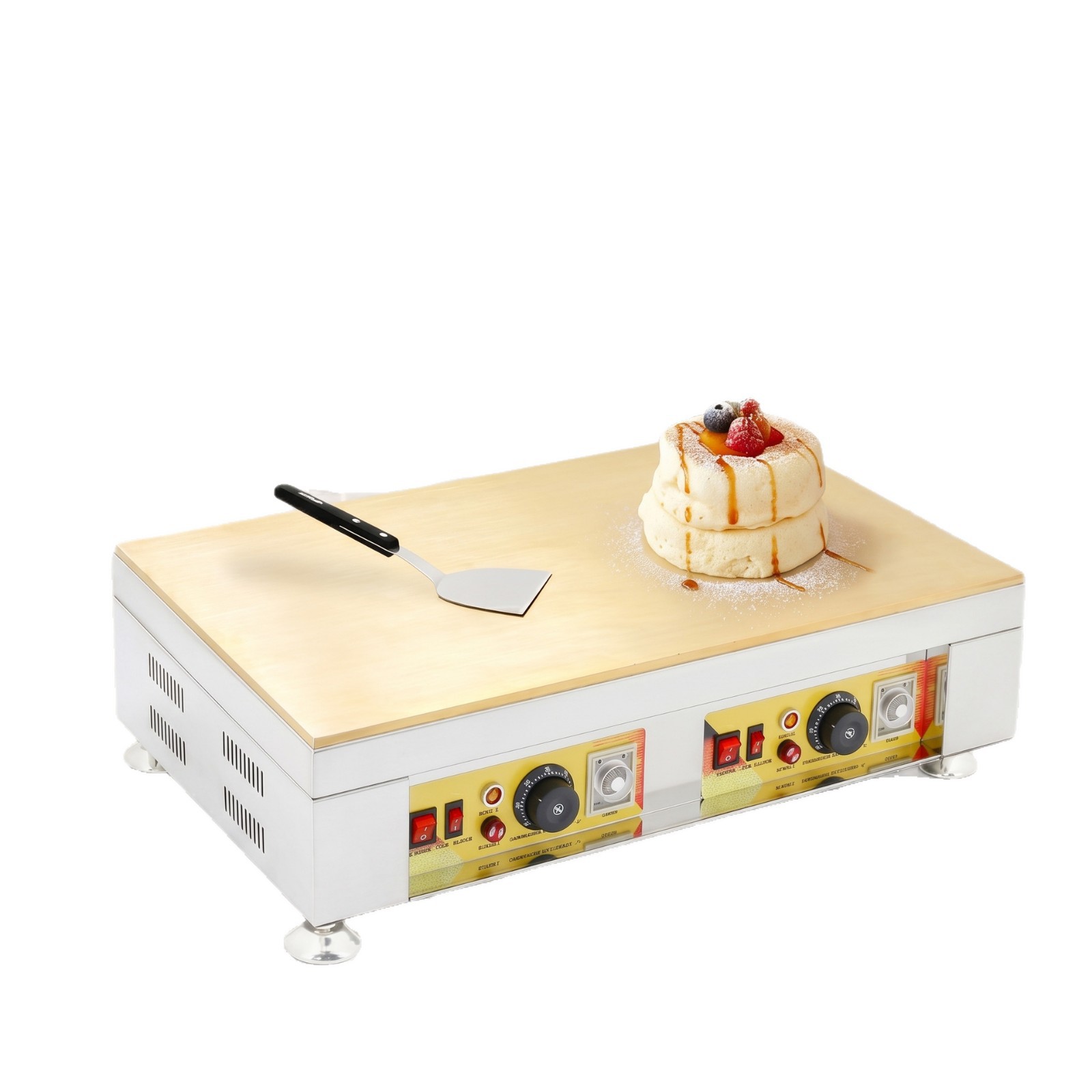 Commercial double-board souffle machine with independent temperature control and non-stick coating, direct sales from the manufacturer of dorayaki pancake snack equipment Item Picture