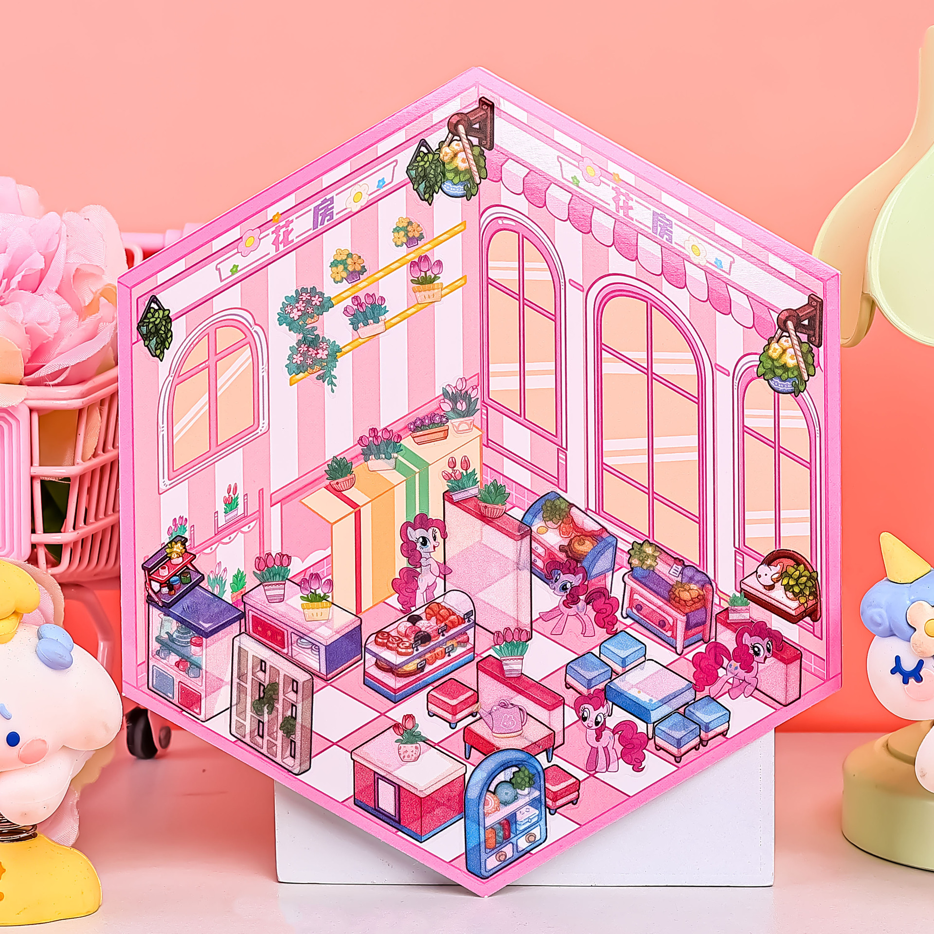 卷卷贴卡通/爱心贴纸/手帐/亮面纯色贴纸/娃娃贴钻细节图