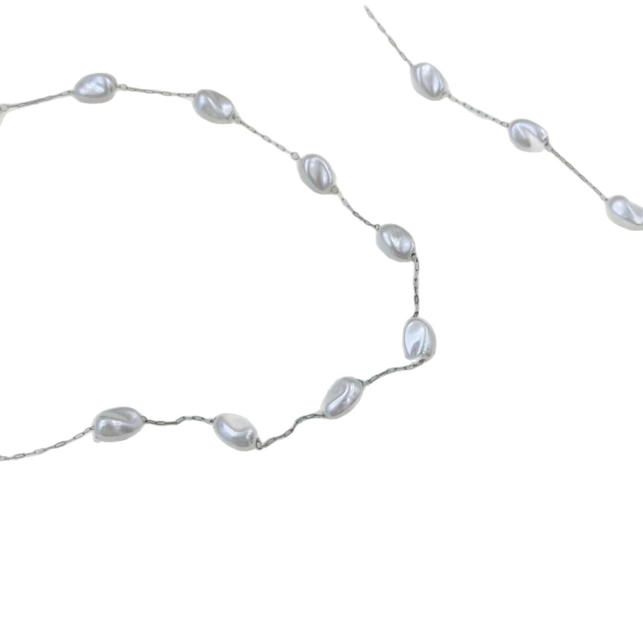 Cross-border light lujo blanco heterocality twist 7 holes pearl chain hecho a mano diy collar pulsera material accesorios accesorios venta al por mayor Item Picture