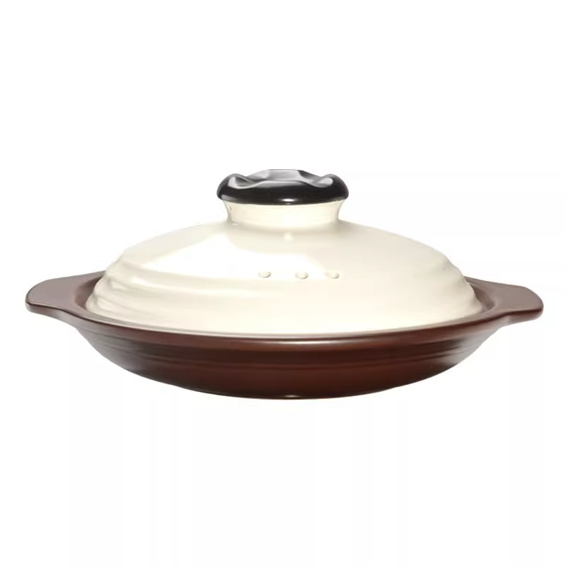 Jinhua lithium porcelain bicolor glaze Extra shallow clay pot Special clay pot high-temperature resistant dry-fired clay pot 煲仔饭 hotel ceramic sand Item Picture