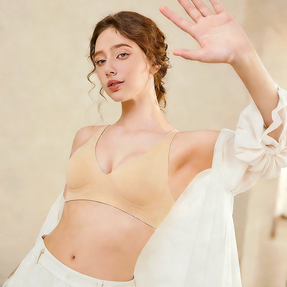 Plus-size underwear, large and small breasts, cross-border export, European and American women's bra, seamless, gathering, anti-sagging plus-size bra