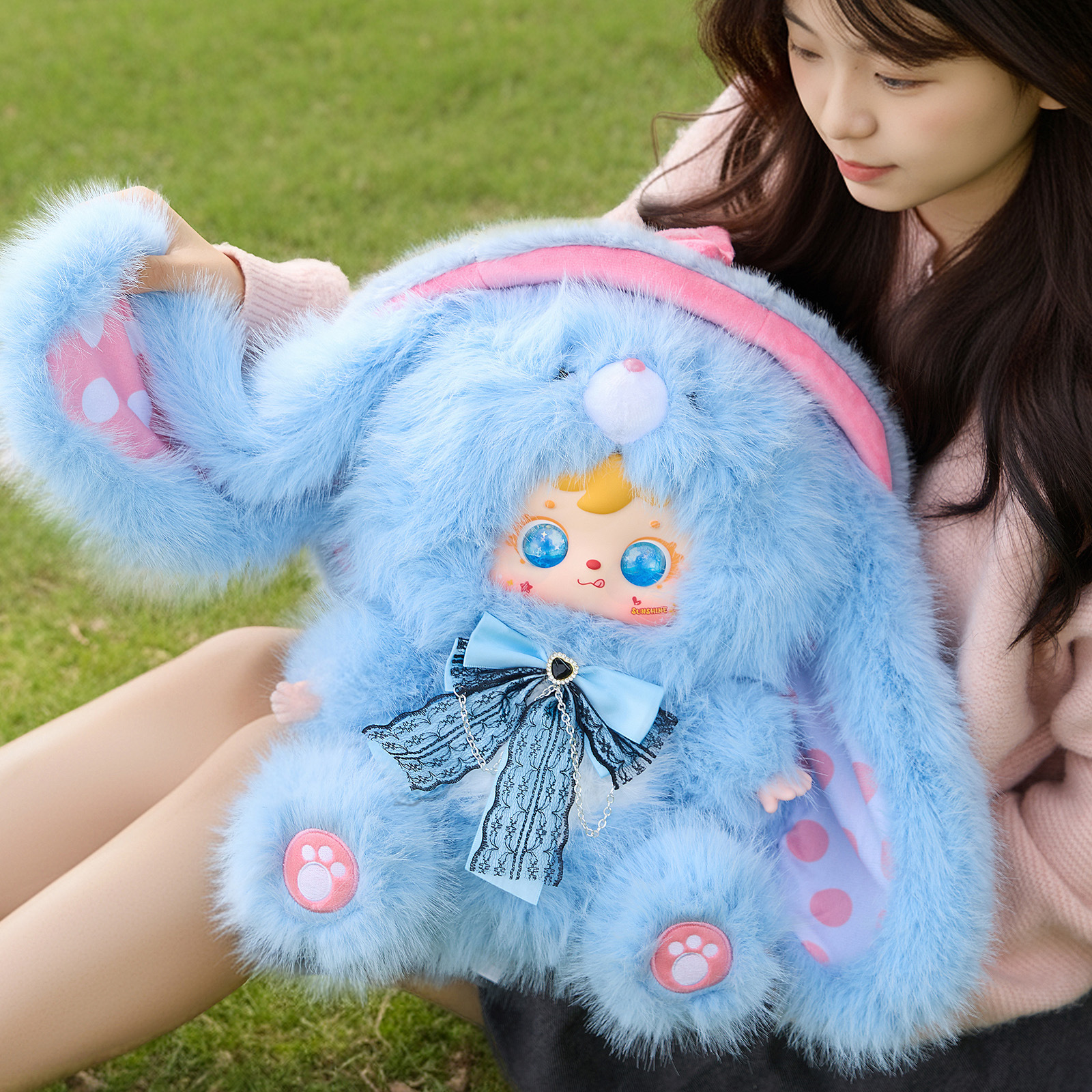 New three-piece plush ear-shaped Fairy Trace 800 plush blind box home bedroom room decoration plush doll arrangement details Picture