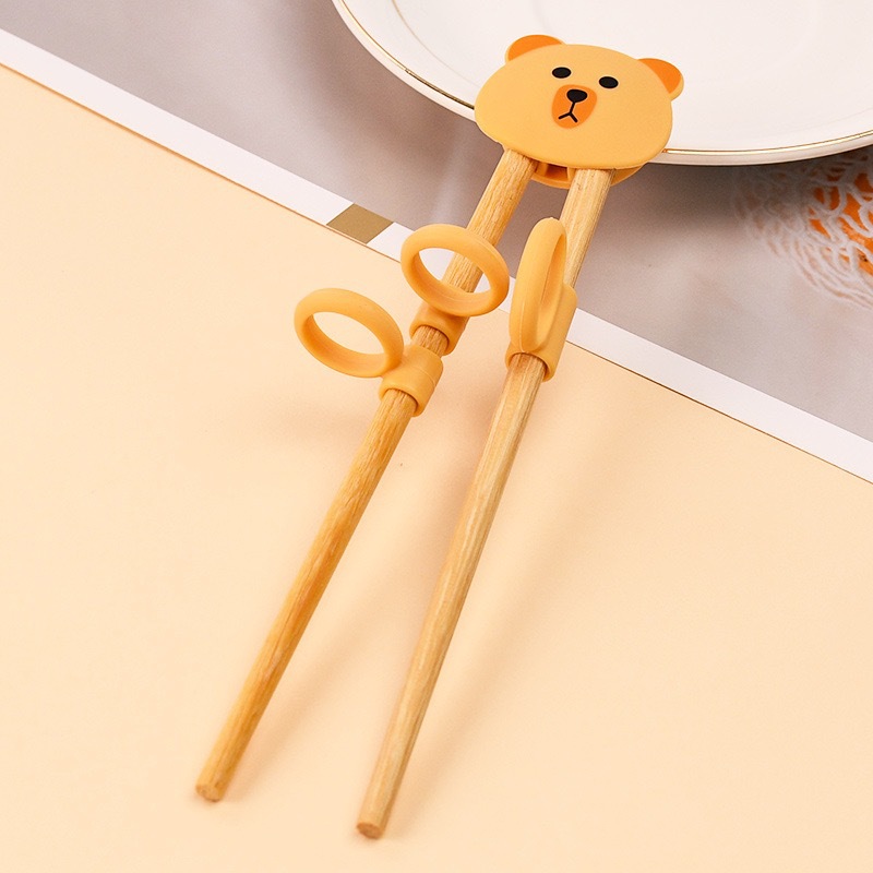 婴童硅胶儿童筷子1-3岁握筷辅助筷宝宝筷子宝宝练习筷纠正训练筷白底实物图