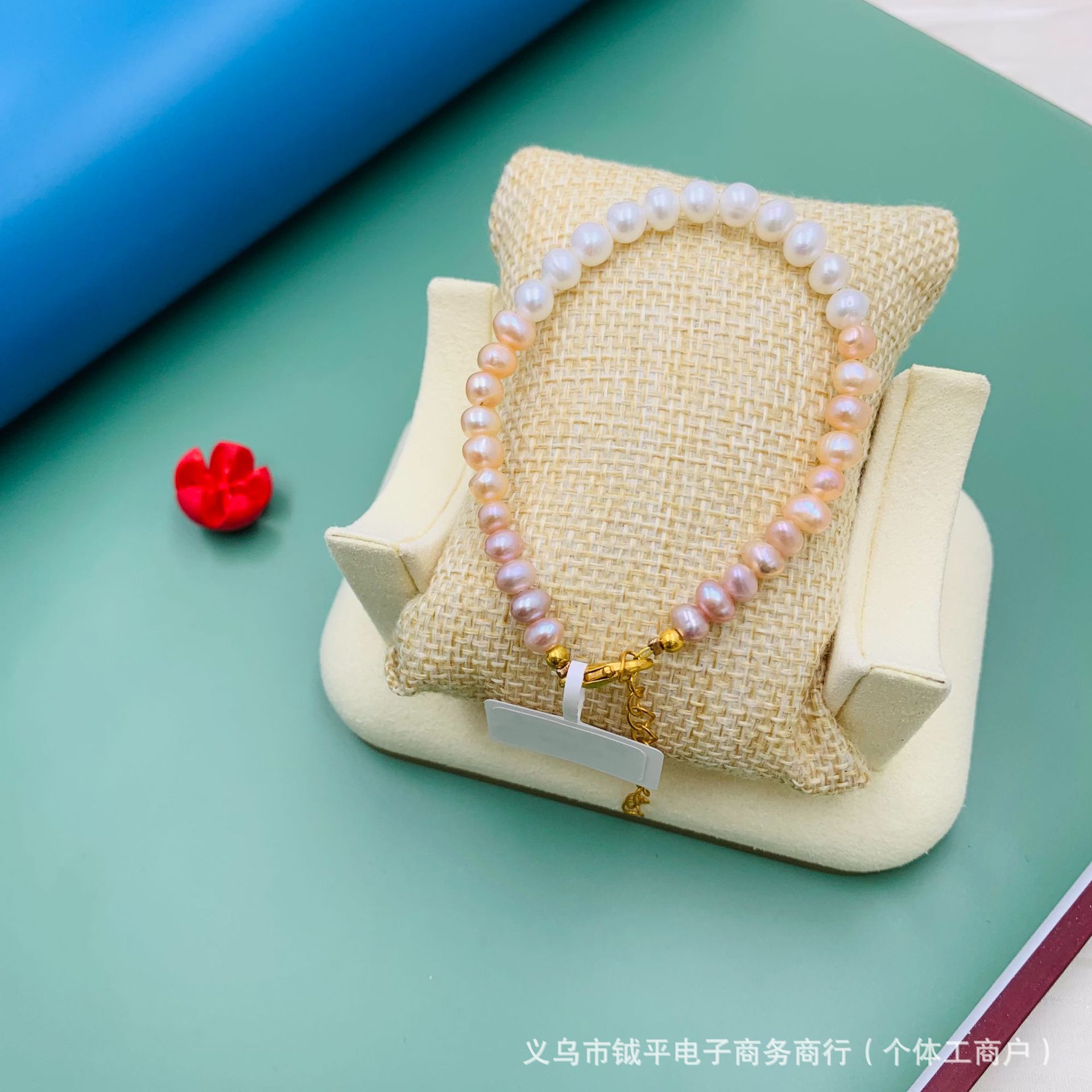 彩虹珍珠手链abs串珠手串现货饰品手链货源天然珍珠