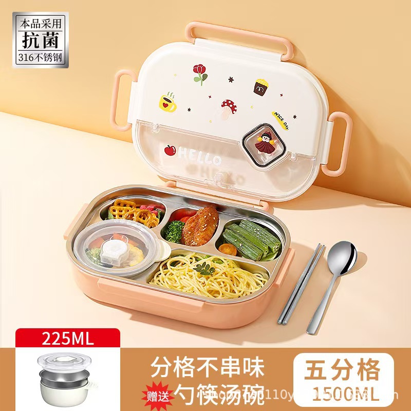 316不锈钢保温饭盒幼儿园学生食品级儿童分格便当餐盒食堂打饭盒产品图