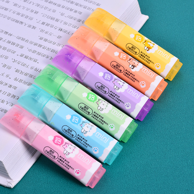 Small wholesale of Weiya Hui mini Highlighters, soft-tipped planner Highlighters 053, six-color highlighters details Picture