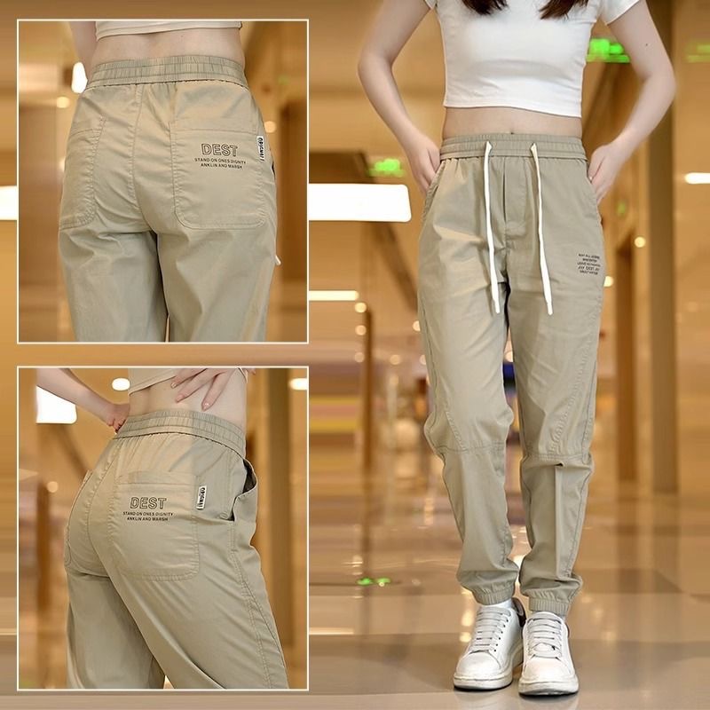 Ice silk cargo pants mujeres verano slim outwear casual running shortpants multi look slim stretch sport shortpants