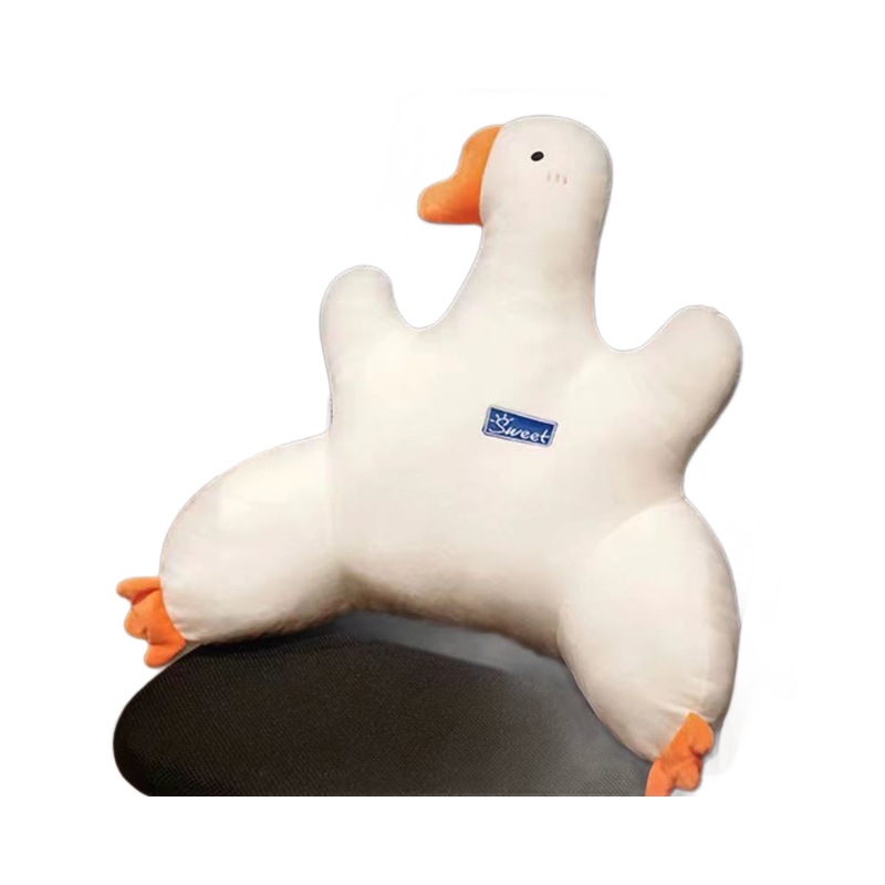 The popular white goose plush cushion, waist support pillow, cute cartoon sofa, office nap companion doll Item Picture
