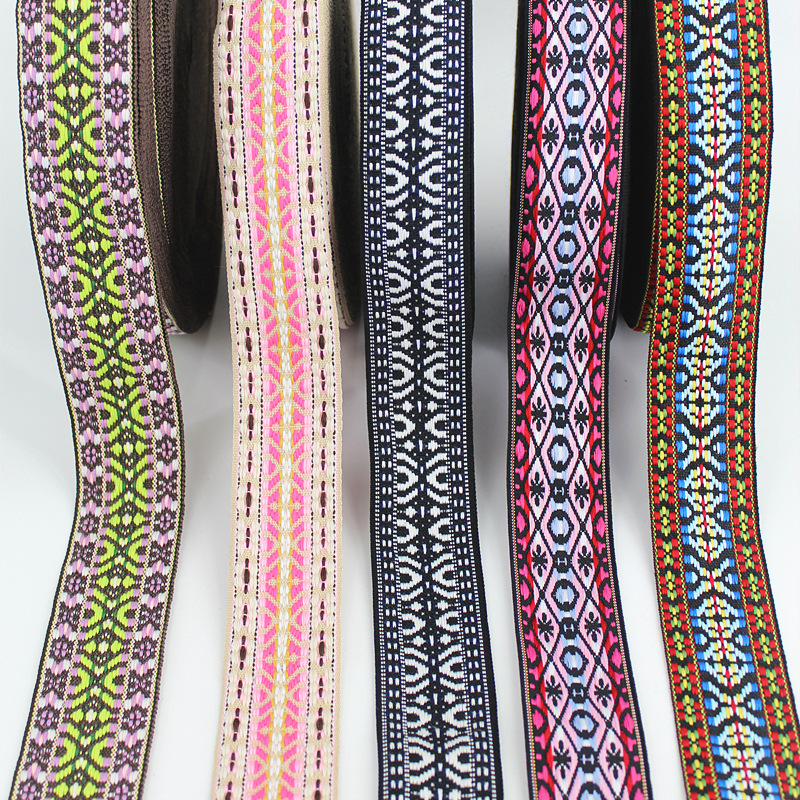 Al por mayor 50mm ancho color poliéster algodón poliéster estilo étnico jacquard correas equipaje y bolsos ropa zapatos y sombreros decoración hecho a mano DIY details Picture