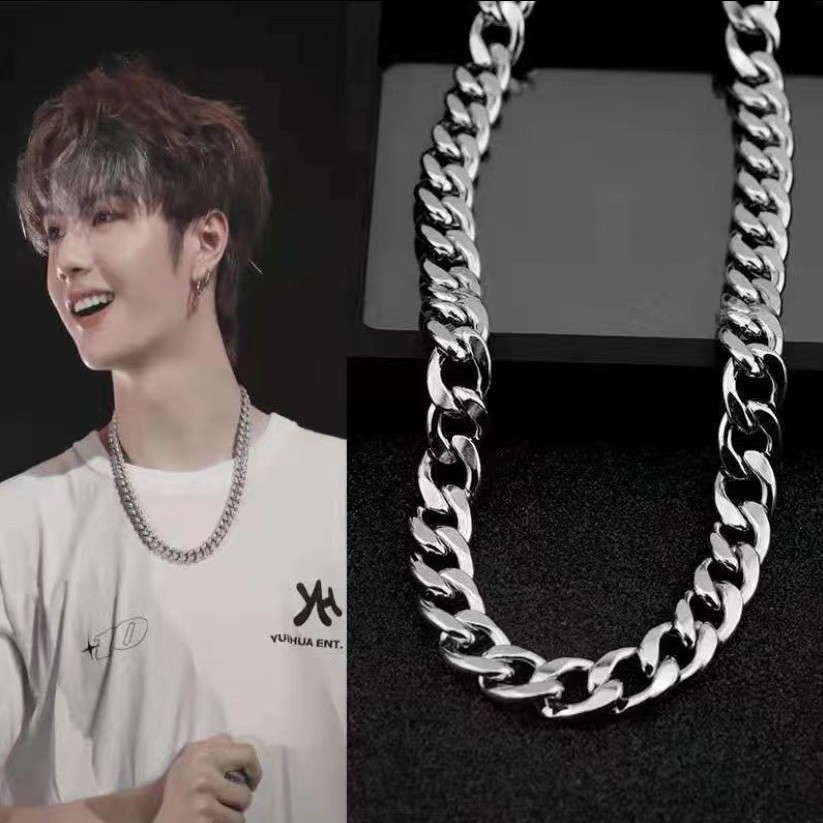 European and American street titanium steel jewelry, niche hip-hop Instagram trendy brand men's simple and versatile European and American accessories, Cuban necklace Specification drawing