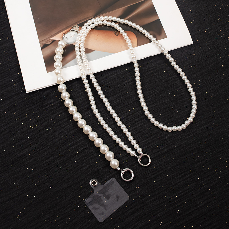 Pearl chain phone lanyard, crossbody, hand-held, shoulder strap, neck strap, detachable, Korean version, versatile and anti-loss phone chain Specification image
