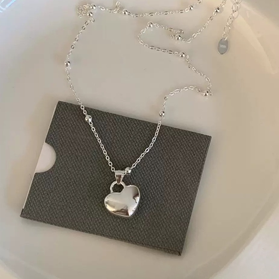 爱心吊坠3.5女款轻奢小众高级感S925纯银项链气质锁骨链银饰装饰颈链
