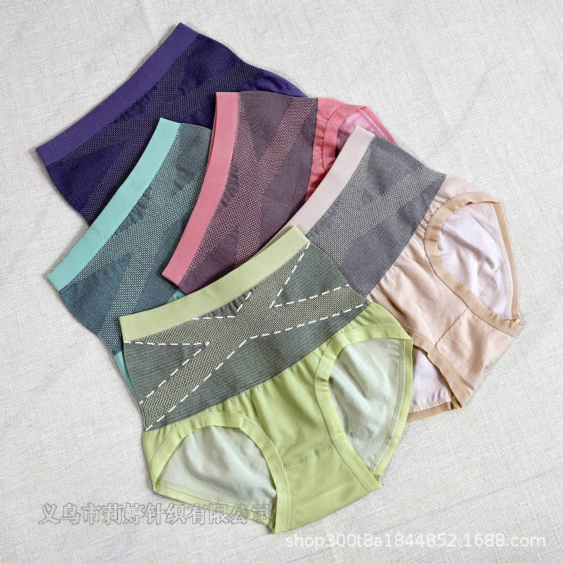 X黑绷带高腰大码收腹女士内裤女蚕丝纯棉底档无痕塑型三角裤批发产品图