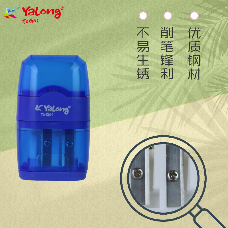 Cross-border student learning double-hole series shaped pen sharpener, pencil sharpener with eraser two-in-one creative wholesale Specification image