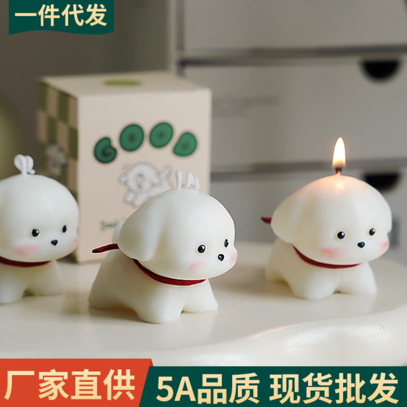 创意手工小狗造型摆件跨境香氛可爱伴手礼生日礼物氛围感香薰蜡烛