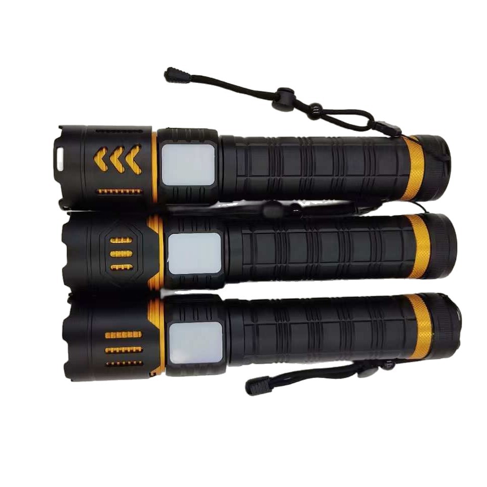 White laser flashlight, telescopic zoom, ultra-bright, long-lasting battery, electric display work light, strong light, outdoor lighting flashlight Item Picture
