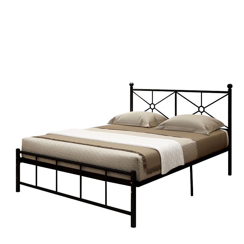 Star Factory wholesals InS-style high and low headboard simple single-layer iron frame beds for rental houses, single beds, double beds, dormitories and apartments, and iron beds Item Picture